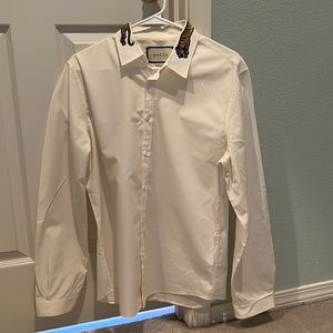 Gucci cotton shirt with symbol. Tiger collar. Men size 41